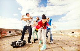 group of teenagers dancing